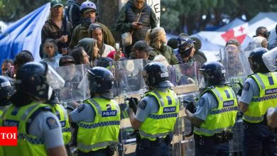 Photo of Manifestantes de Nueva Zelanda prendieron fuego mientras la policía levantaba el campamento